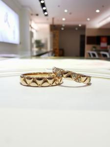 Quality Artistic Geometric Pattern OEM 9g Valentine Couple Rings wholesale
