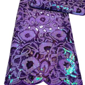 Quality Sequins Lace Embroidery African Fabric Net Tulle Lace French Fabric for Wedding Dress wholesale