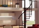 Carbon Steel Black Tread Prefab Spiral Staircase