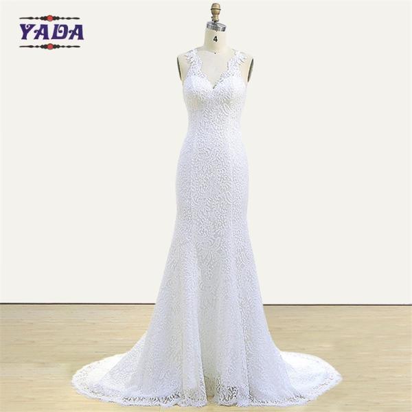 Women slim fit v neck alibaba lace sexy bridal mermaid dress patterns wedding