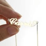 55cm chain 0.07oz Custom Silver Necklaces 18K gold Carrie Style Name Necklace