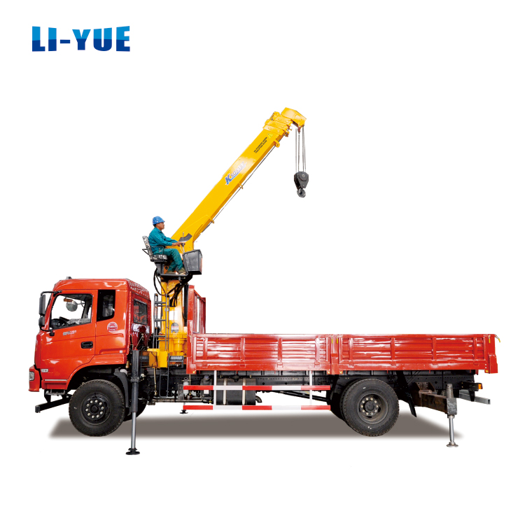 Hydraulic Crane 6.3 Ton Truck Mounted Crane Straight Telescopic Arm Boom Lorry Crane For Sale