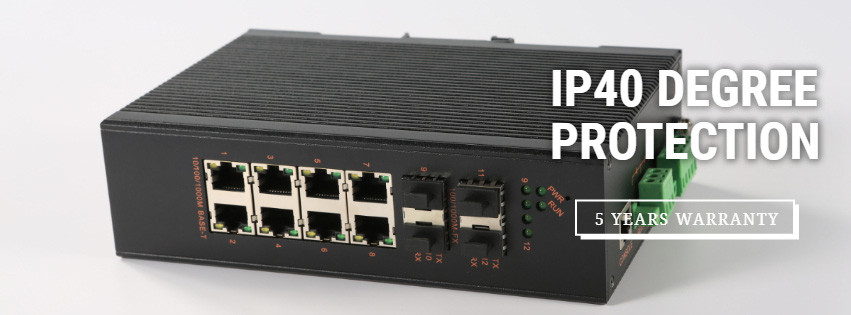 Outdoor Fiber Optic Network Switch 4 1000M SFP FX Ports + 8 10/100/1000M TX Ports