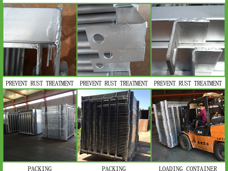 Round Pipe Steel Cattle Fence Panels , 6ftx7ft Galvanized Corral Panels