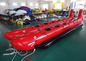 Quality 10 Passenger In-Line Red Shark Towable Inflatable Banana Boat For Sale Beach Toy wholesale