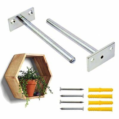 Hardware Included Black Solid Steel Floating Shelf Bracket for Blind Shelf Supports