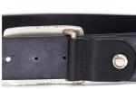 Vegetable Dyed Cow Leather Casual Belt With Amyxis Effect Big Buckle
