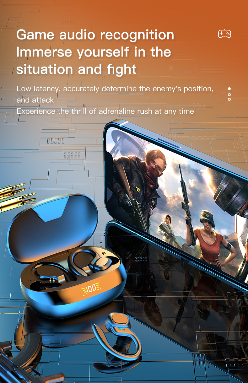 Transmission Distance 10-15M OWS Wireless Stereo Earphones for Outdoor Activities