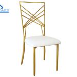 Luxury Gold Metal Party Tent Accessories Banquet Chair With Cushion For Wedding