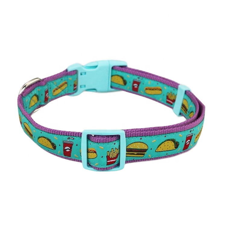Cute Pattern Adjustable Dog Collar Half Metal Dog Harness And Leash