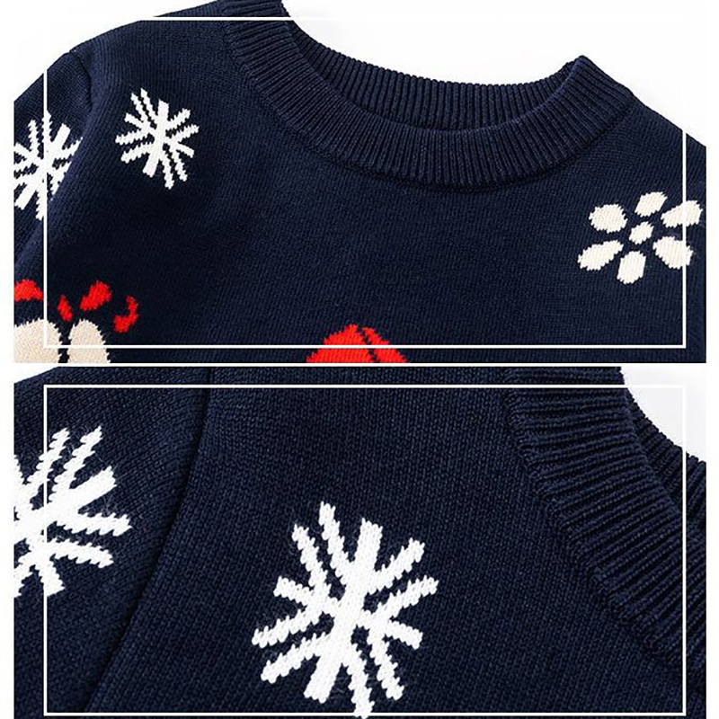Fashion Christmas Children's Pullovers Kids Girls Boys Knitted Crew Neck Christmas Sweaters