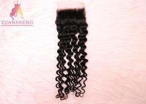 Quality Italy 4x4 Lace Closure Full Cuticle Aligned Deep Wave 100% Virgin Human Hair wholesale