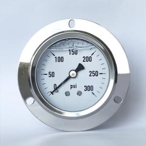 Quality 2.5&quot; 300 psi Panel Mount Manometer G 1/8&quot; 1/4&quot; Silicone Oil All Stainless Steel Pressure Gauge wholesale