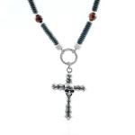 Retro hip-hop stainless steel cross skull pendant, trendy boyfriend necklace