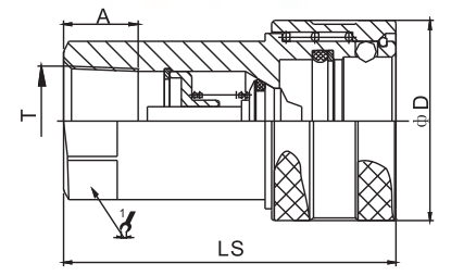 CB-SPM-10F-A ISO 7241-A Stainless Steel Socket Dimensions