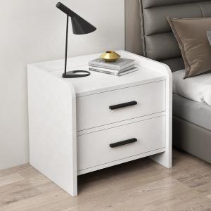 Quality Eco Friendly Timber Bedside Table Gray White 2 Drawer Nightstand wholesale