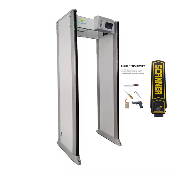 IP68 33 Zone Led Alarm Walk Through Metal Detector Shockproof 48 Hours MBSU Battery Archway Metal Detector