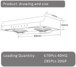 Wall Mounted Kitchen Silver Profile Range Hood Stainless Steel
