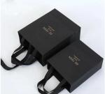Professional Small Black Paper Bags , Personalised Paper Bags With Ribbon Handle