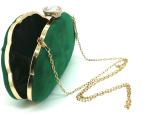 Fashion Green Evening Handbag , Dinner Clutch Bag Diamond Inlaid 21cm×14.5cm