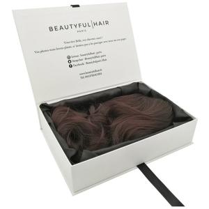 Quality White Rigid Cosmetic Packaging Box Small Eco Friendly With Ribbon wholesale