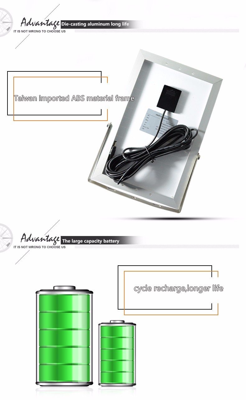 500D Outdoor Rechargeable IP65 waterproof street light solar led flood lighting