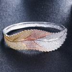 Leaf Zirconia Bracelet for Women Silver Color Water Drop CZ Bracelets CZ Stone