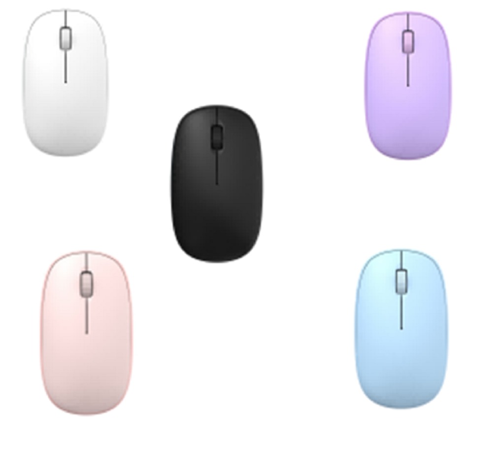 ETEK 2.4G Wireless Mouse 1200DPI Clicks 5-Color Options 1-AA Battery Powered White Pink Purple Blue Black