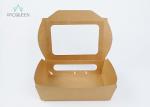 Sandwich Disposable Paper Takeaway Boxes Clear Windowed PE / PLA Lining