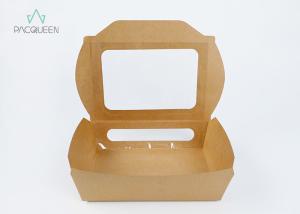 Quality Sandwich Disposable Paper Takeaway Boxes Clear Windowed PE / PLA Lining wholesale