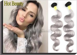 Quality Double Weft 20 inch Brazilian Human Hair Extensions Grey Color No Shedding wholesale