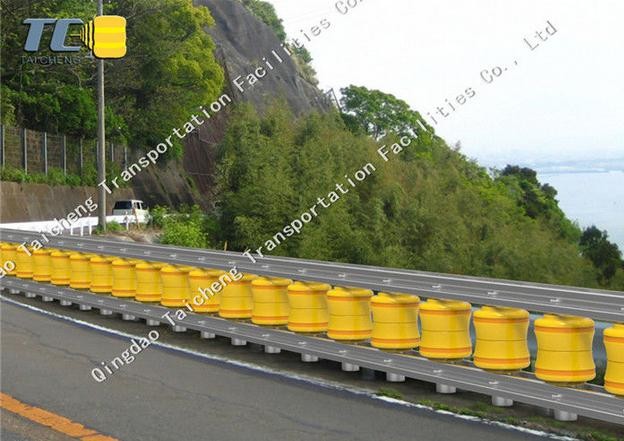 Orange Road Rotating Guardrail Anti Collision For Dangerous Road Sections