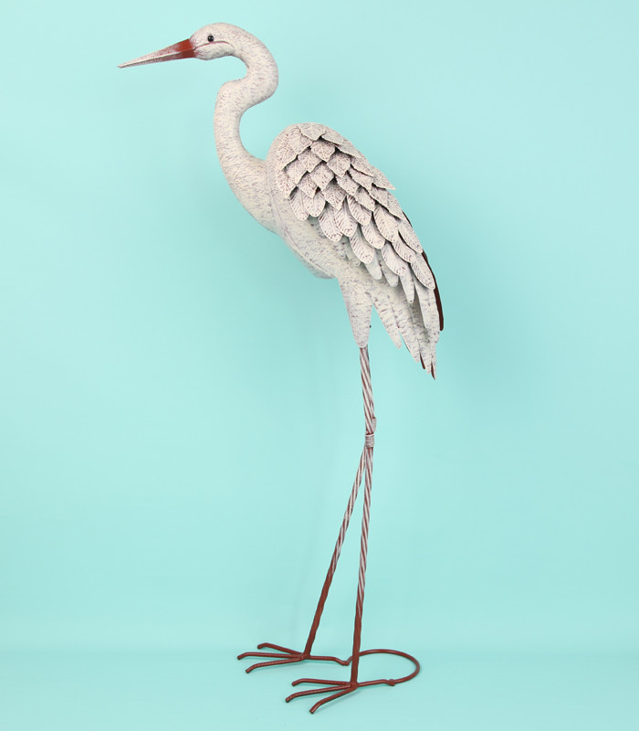 Metal Crane Decor High Durability Vintage Animal Garden Ornaments for Your Garden Sanctuary