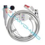 3 Lead Clip ECG Cables And Leadwires Round 6P Compatible With Nihon Konden