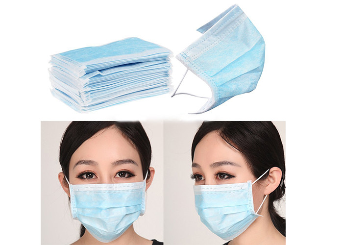 Anti - Virus Non Woven 3 Ply Disposable Face Mask With Elastic Ear Loop