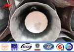 Power Transmission Line Steel Tubular Pole , Galvanized Steel Pole