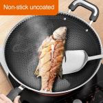 Hot Selling Kitchen 304 Stainless Steel Fry Pan Induction Bottom Honeycomb Non