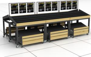 Quality movable wood supermarket vegetables display shelf wholesale
