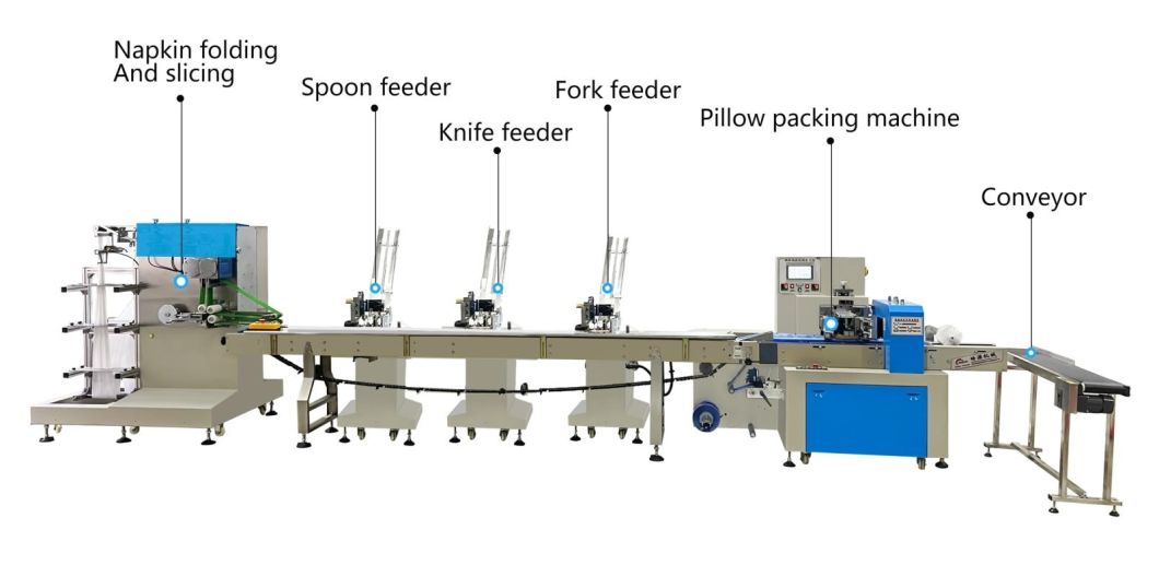 Cutlery Spoon Knife Fork Paper Packing Machine Automatic Horizontal Pillow Type Paper Machinery & Hardware Pouch