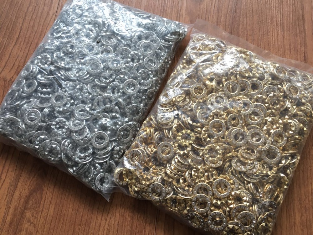 Garment rivet 9MM 12MM 15MM 17MM 22MM crystal diamond eyelet grommet for shoes bag