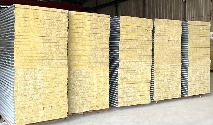 External Wall Rock Wool Sandwich Panel Class A Fire Retardant Rockwool