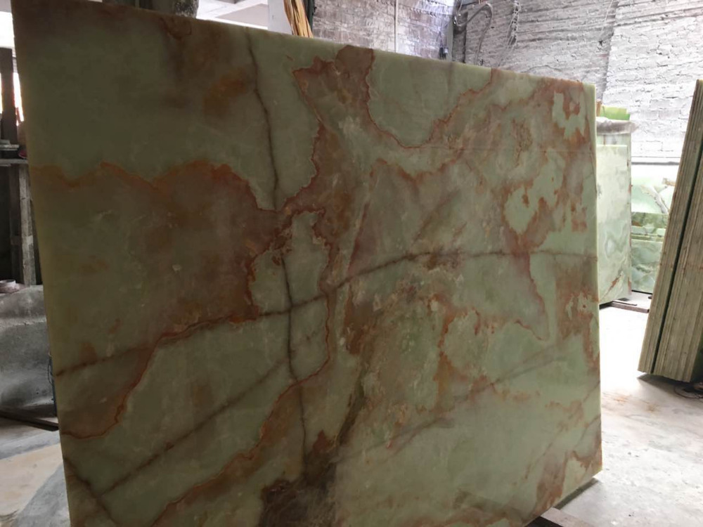 Green Jade Onyx Slab , Natural Onyx Mosaic Tile For Kitchen Floor