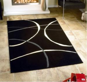 Quality Modern Handtufted Acrylic Carpet Black and White Area Rug Lines wholesale