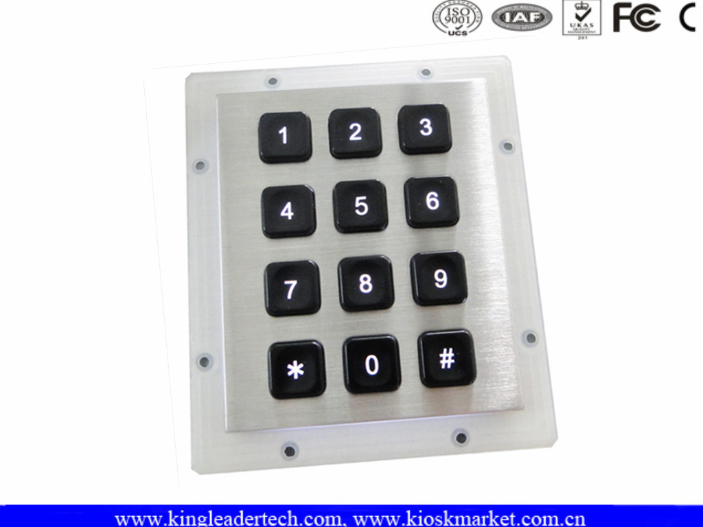 Rugged Water-proof Vandal-proof Keypad with 12 Back-lit Keys Ideal for Dark Environment