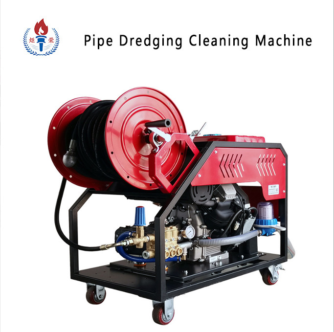 24ph Diesel High Pressure Pipe Dredging Cleaning Machine 60m Hose