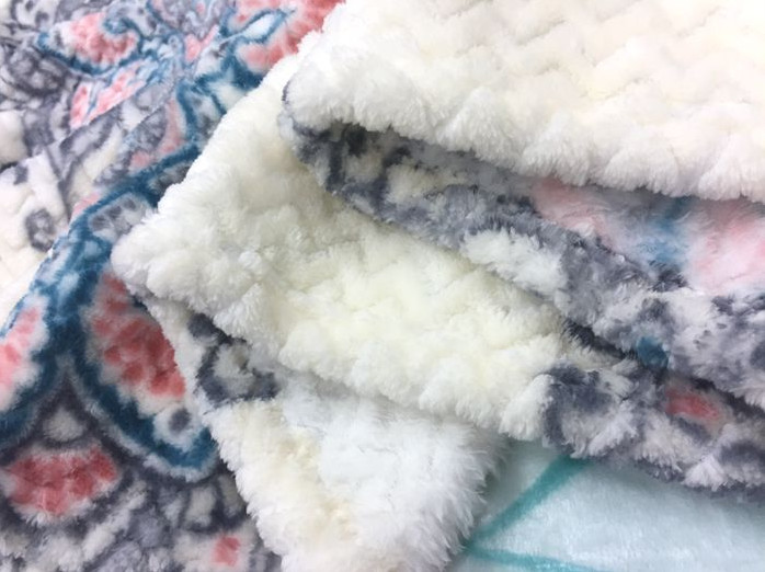 Jacquard Style Flannel Bed Blanket , 3D Printed Sherpa Throw Blanket NO Shrink