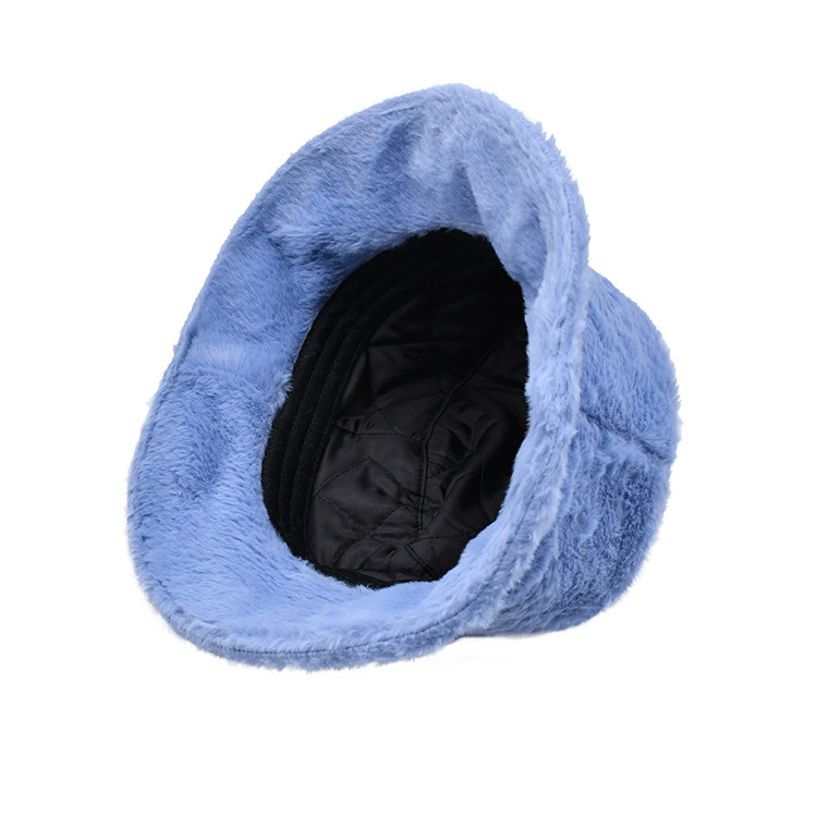 Women Autumn Winter Bucket Hats Plush Soft Warm Panama Caps Lady Flat Top Fishing