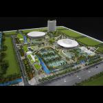 ODM Scale Miniature Building Models 1/300 Hengqin International Tennis Center