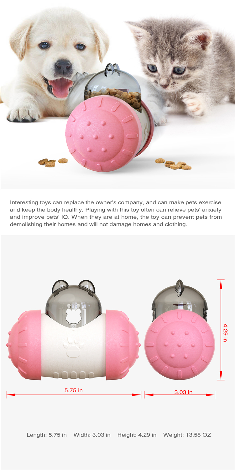 Hot Selling Non Electrified Pet Food Leaker Educational Pet Interactive Toy Swing Bear Tumbler Pet Food Spiller
