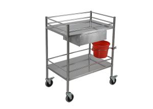 Quality Two Shelf Removable Rust - Proof Medical Instrument Trolleys wholesale